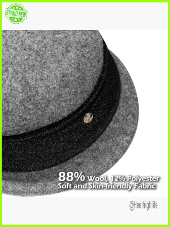 Vintage Wool Cloche Hat Packable Fedora Winter Formal Casual Occasions